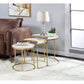 ACME Anpay 3Pc Pack Nesting Tables, Faux Marble & Gold FredCo
