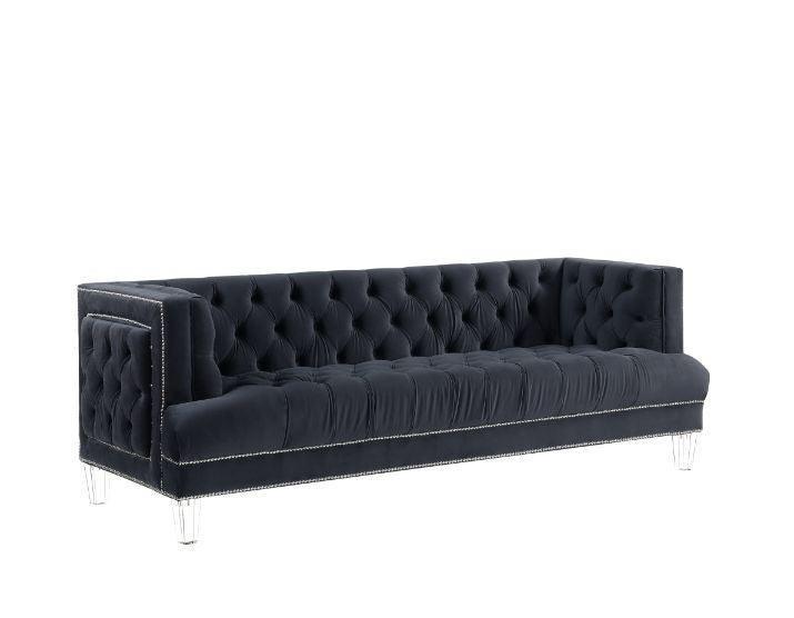 ACME Ansario Sofa, Charcoal Velvet FredCo
