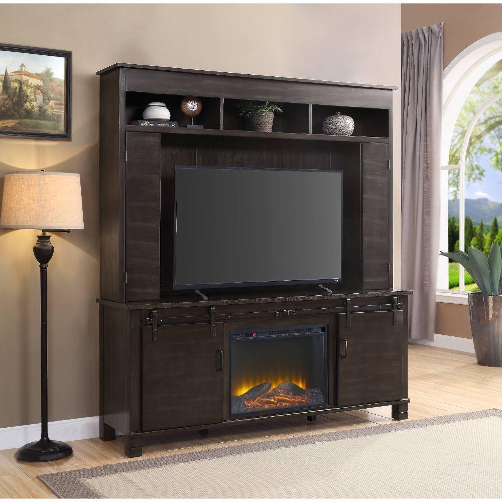ACME Apison Entertainment Center w/Fireplace, Espresso FredCo