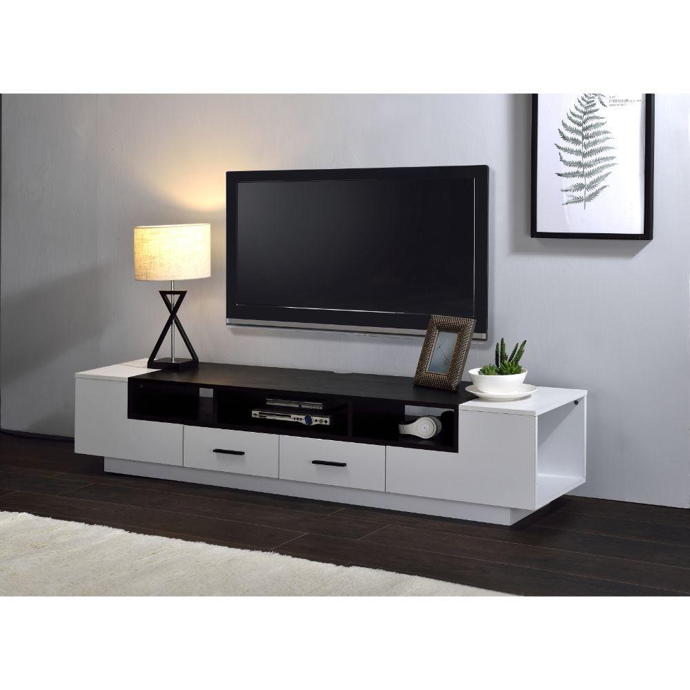 ACME Armour TV Stand, White & Black FredCo