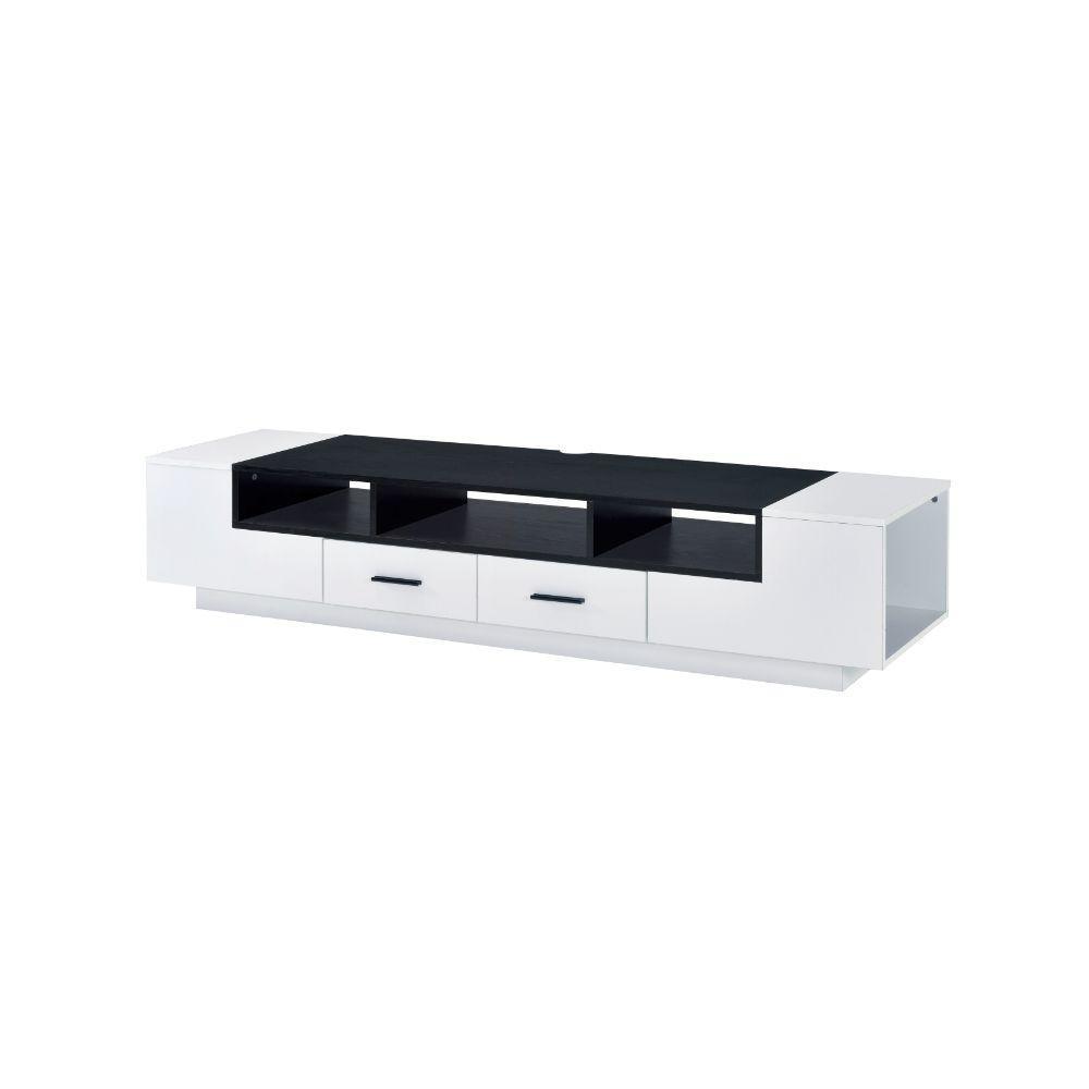 ACME Armour TV Stand, White & Black FredCo