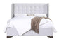 ACME Artesia Queen Bed, Tan Fabric & Salvaged Natural Finish FredCo