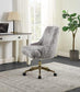 ACME Arundell II Office Chair, Gray Faux Fur & Gold Finish FredCo