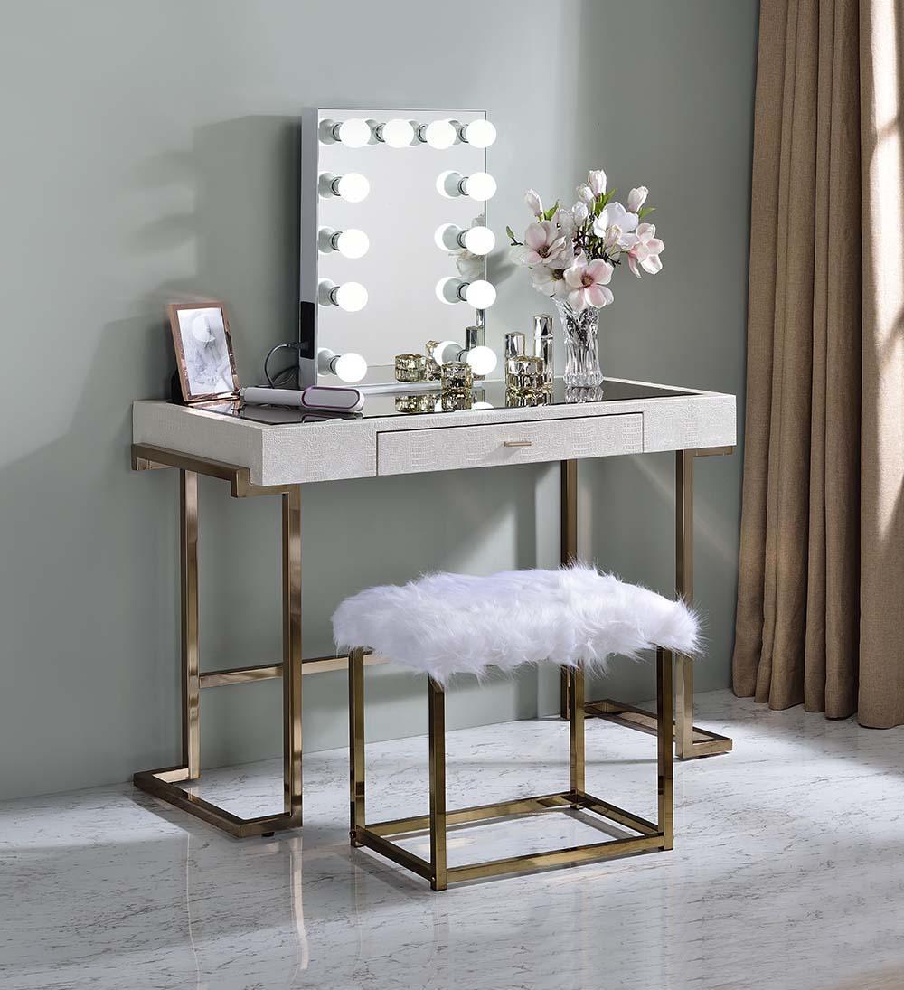 ACME Asa Accent Mirror, White Finish FredCo