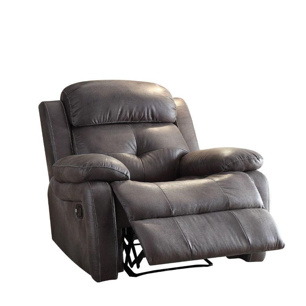 ACME Ashe Recliner, Gray Polished Microfiber FredCo