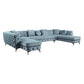ACME Atronia Sectional Sofa w/7 Pillows, Deep Green Fabric FredCo