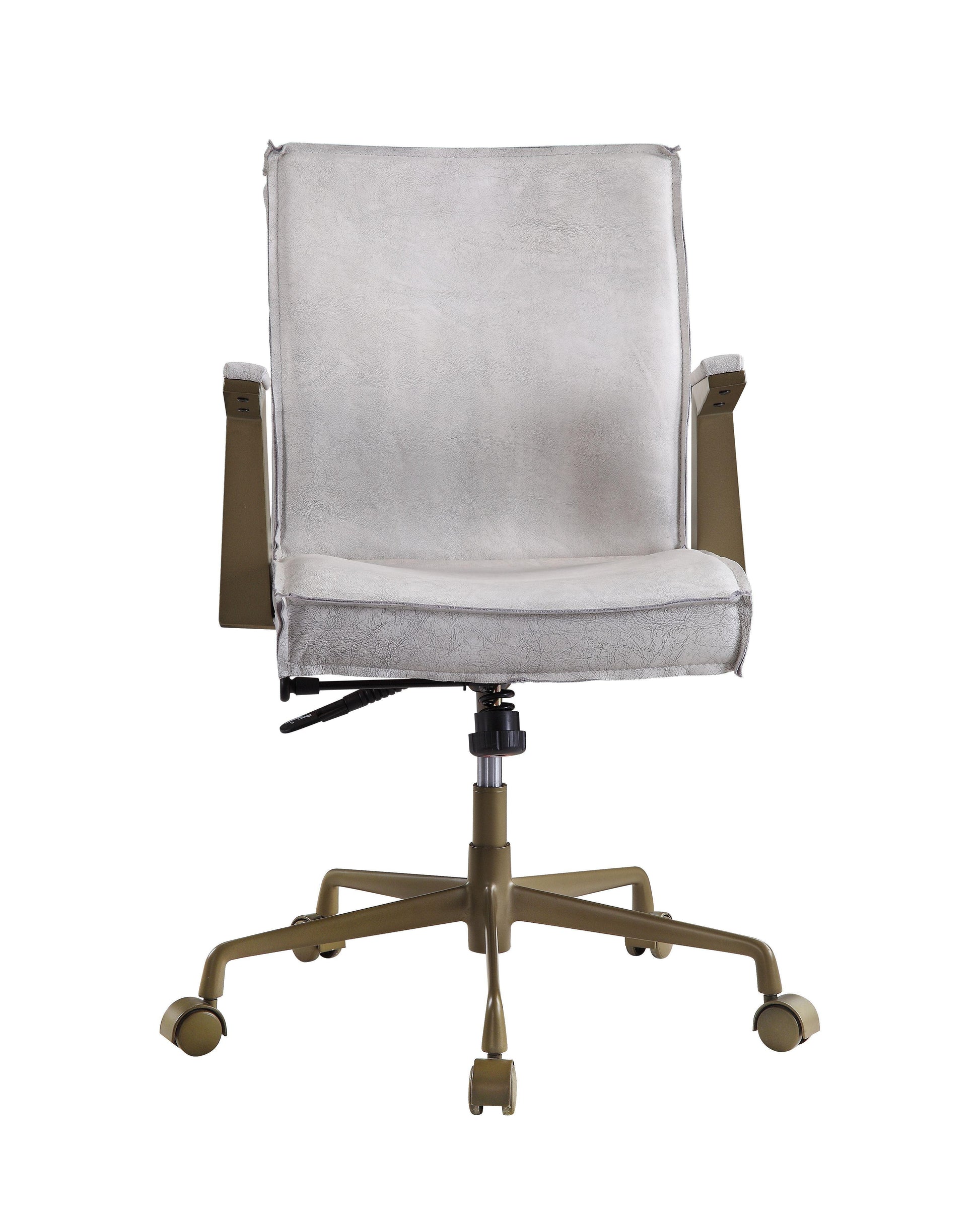 ACME Attica Executive Office Chair, Vintage White Top Grain Leather FredCo