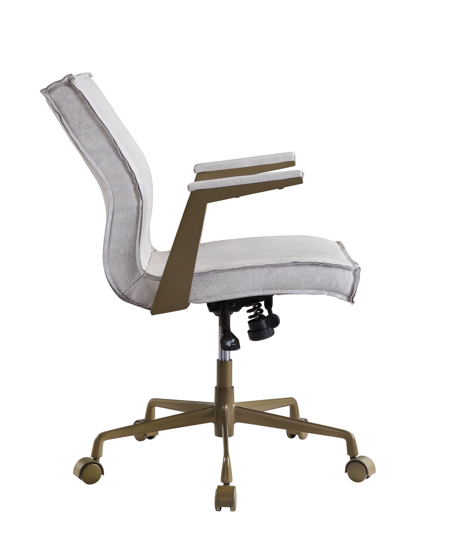 ACME Attica Executive Office Chair, Vintage White Top Grain Leather FredCo