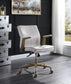 ACME Attica Executive Office Chair, Vintage White Top Grain Leather FredCo