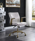 ACME Attica Executive Office Chair, Vintage White Top Grain Leather FredCo
