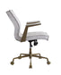 ACME Attica Executive Office Chair, Vintage White Top Grain Leather FredCo