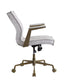 ACME Attica Executive Office Chair, Vintage White Top Grain Leather FredCo