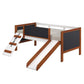 ACME Aurea Twin Loft Bed w/Slide, Cherry Oak & White Finish FredCo