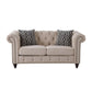 ACME Aurelia Loveseat w/2 Pillows, Beige Linen FredCo
