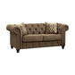 ACME Aurelia Loveseat w/2 Pillows, Brown Linen FredCo