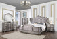 ACME Ausonia Nightstand, Antique Platinum Finish FredCo