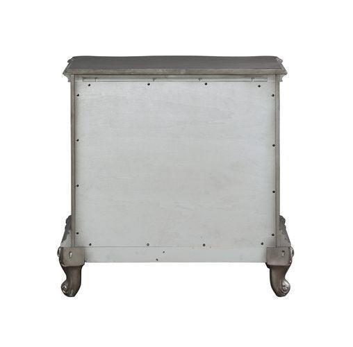 ACME Ausonia Nightstand, Antique Platinum Finish FredCo