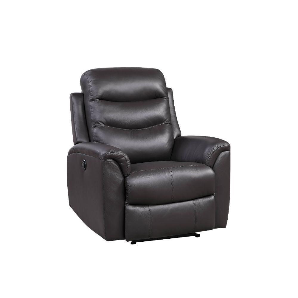ACME Ava Recliner (Power Motion), Brown Top Grain Leather Match FredCo