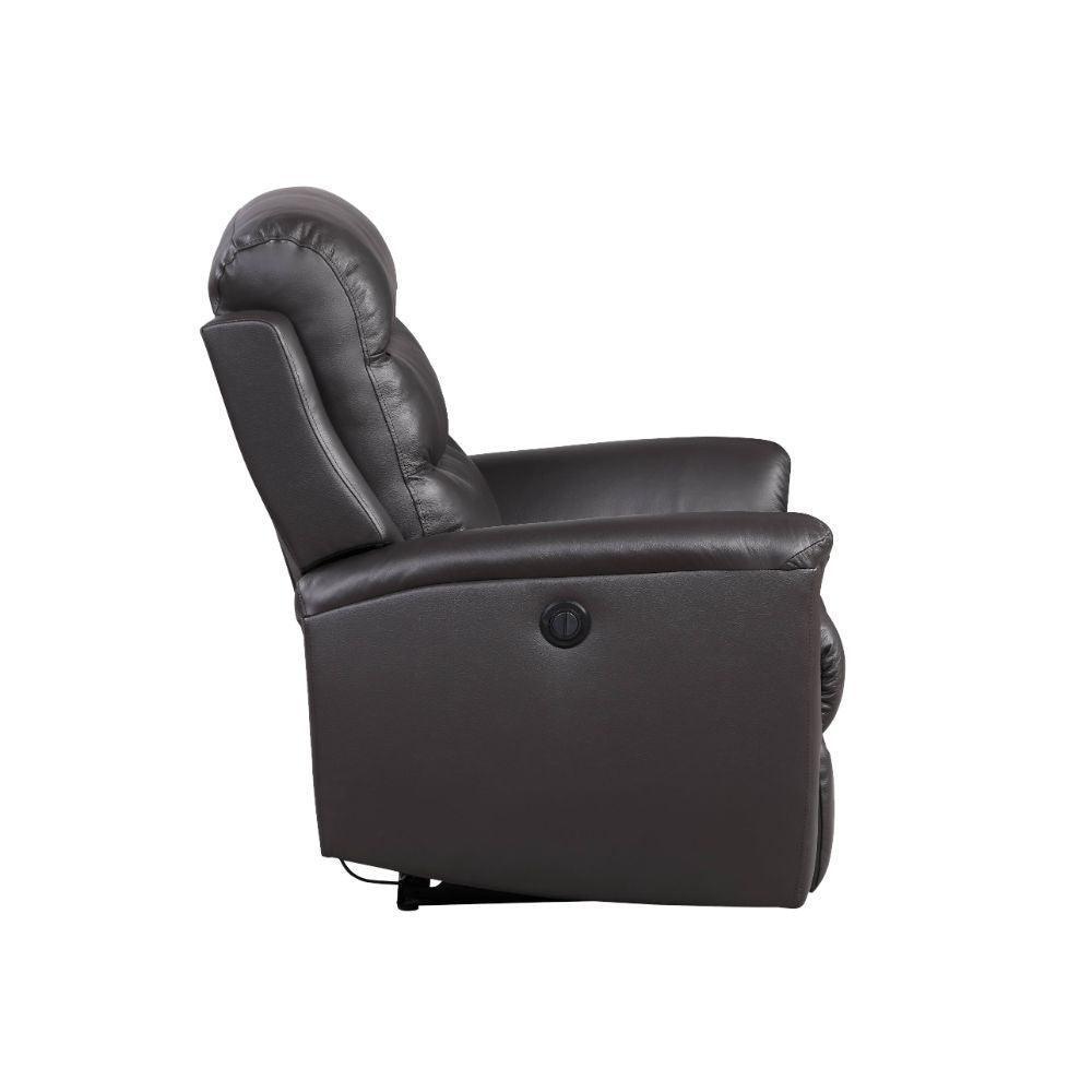 ACME Ava Recliner (Power Motion), Brown Top Grain Leather Match FredCo