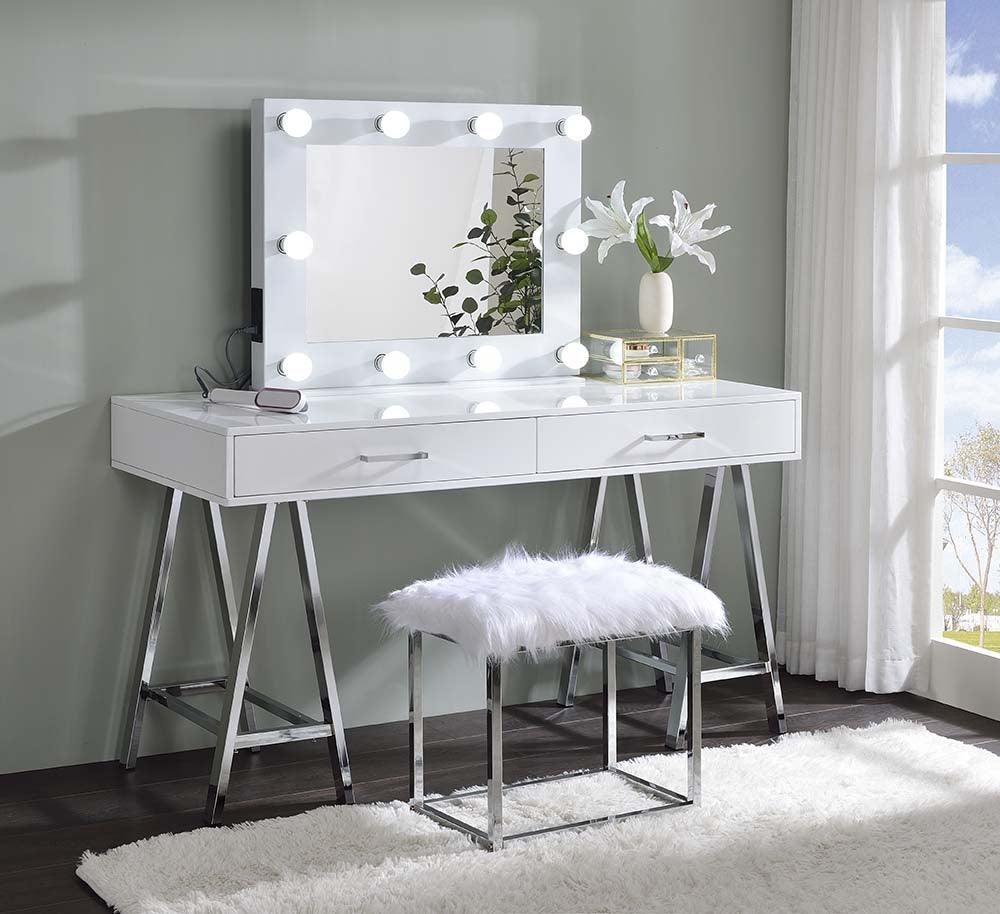 ACME Avery Accent Mirror, White Finish FredCo