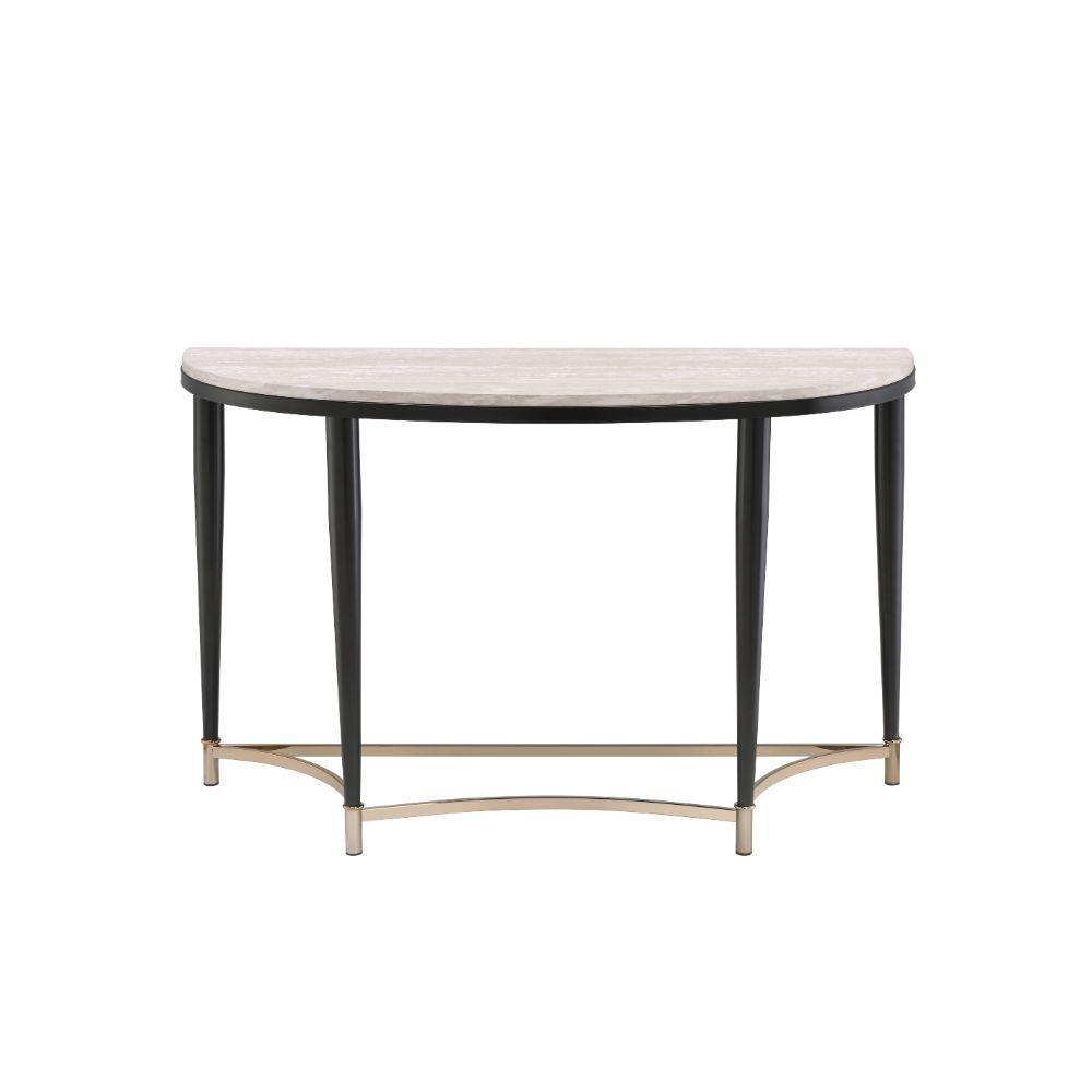 ACME Ayser Sofa Table, White Washed & Black FredCo