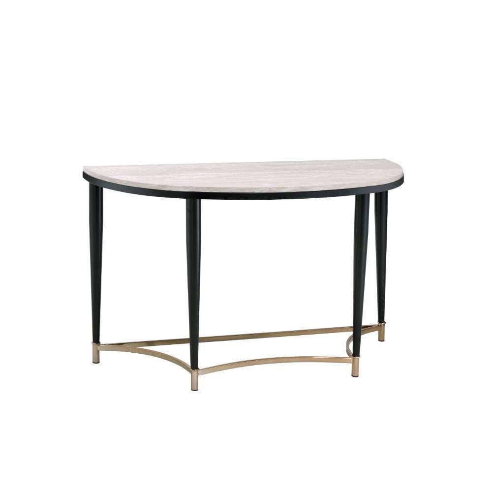 ACME Ayser Sofa Table, White Washed & Black FredCo