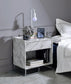 ACME Azrael Accent Table, White Printed Faux Marble & Chrome Finish FredCo