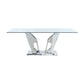 ACME Azriel Dining Table, Clear Glass & Mirrored Silver Finish FredCo