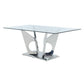 ACME Azriel Dining Table, Clear Glass & Mirrored Silver Finish FredCo