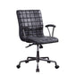 ACME Barack Executive Office Chair, Vintage Black Top Grain Leather & Aluminum FredCo
