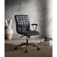 ACME Barack Executive Office Chair, Vintage Black Top Grain Leather & Aluminum FredCo