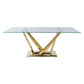 ACME Barnard Dining Table, Clear Glass & Mirrored Silver Finish FredCo