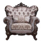 ACME Benbek Chair w/Pillow, Fabric & Antique Oak Finish FredCo