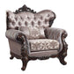 ACME Benbek Chair w/Pillow, Fabric & Antique Oak Finish FredCo