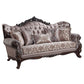ACME Benbek Sofa w/5 Pillows, Fabric & Antique Oak Finish FredCo