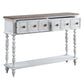 ACME Bence Console Table, Dark Charcoal & Antique White Finish FredCo