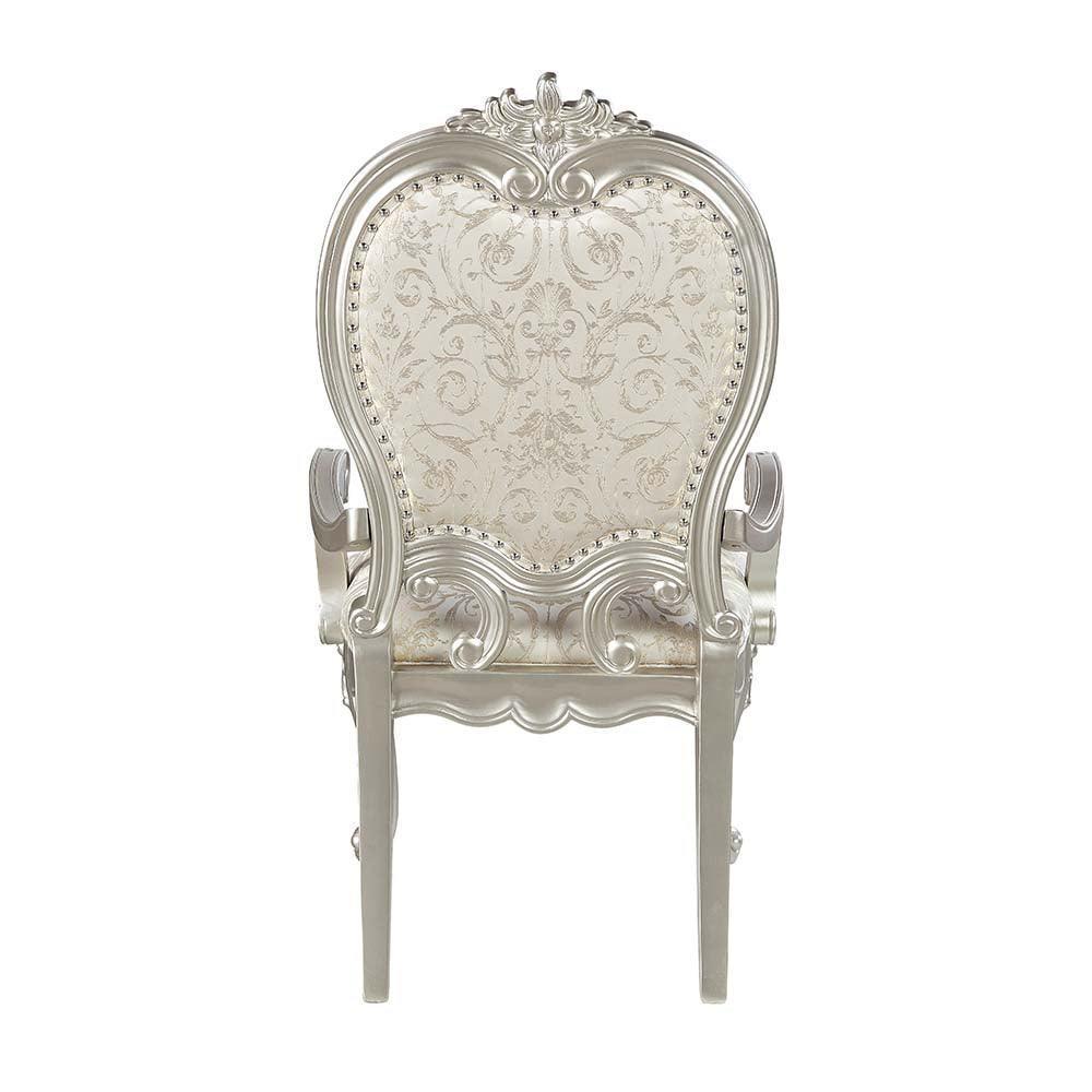 ACME Bently Arm Chair(Set-2), Fabric & Champagne Finish FredCo