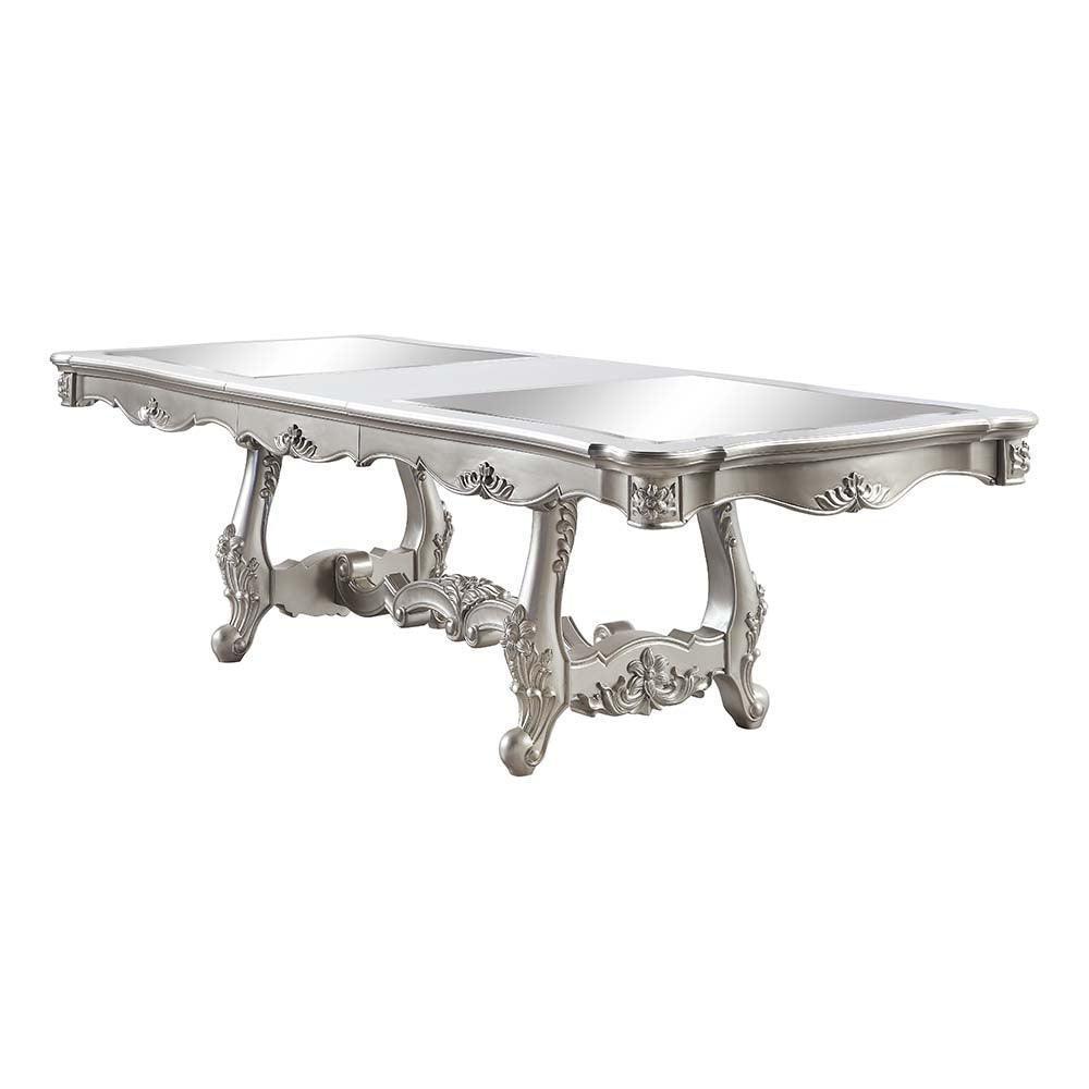 ACME Bently Dining Table w/Double Pedestal, Champagne Finish FredCo