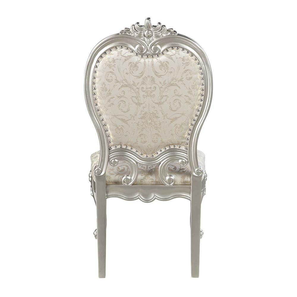 ACME Bently Side Chair(Set-2), Fabric & Champagne Finish FredCo