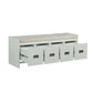 ACME Berci Bench w/Storage, Fabric & White FredCo