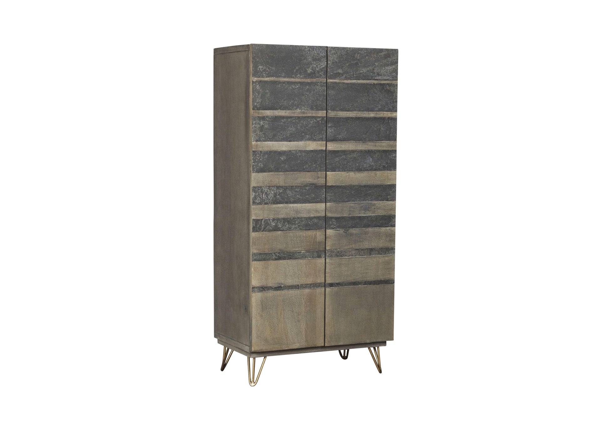 ACME Beretta Armoire, Gray Stone & Ash Oak FredCo