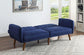 ACME Bernstein Adjustable Sofa, Blue Linen & Walnut Finish FredCo