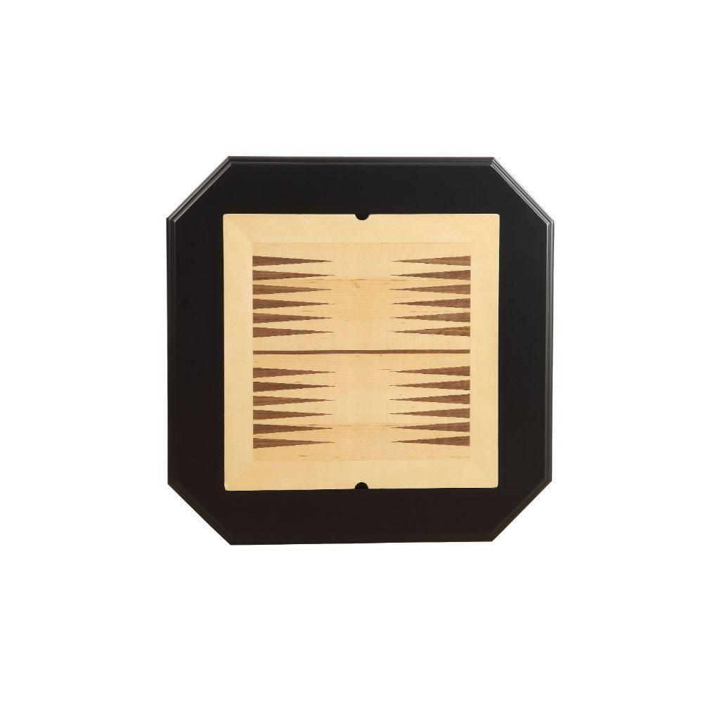 Acme Bishop Black Finish Reversible Chess Checker Game Table w/Game Tray FredCo
