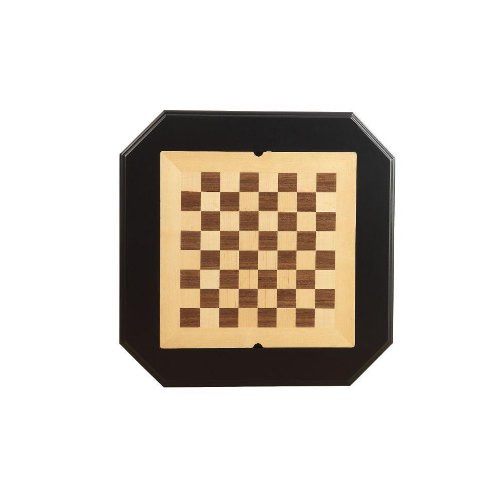 Acme Bishop Black Finish Reversible Chess Checker Game Table w/Game Tray FredCo