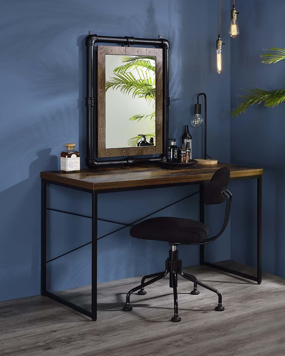 ACME Bob Console Table, Weathered Oak & Black Finish FredCo