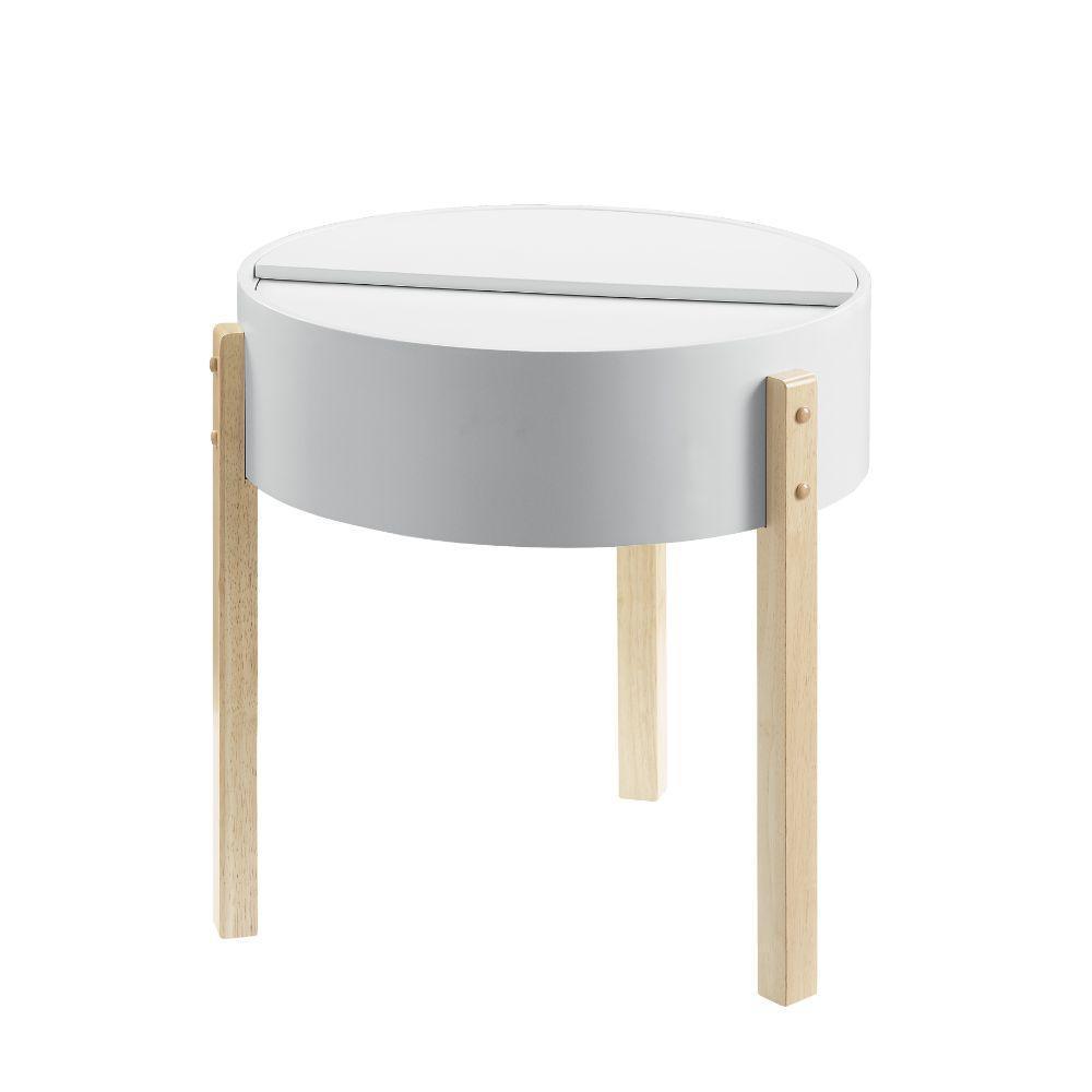 ACME Bodfish End Table, White & Natural FredCo