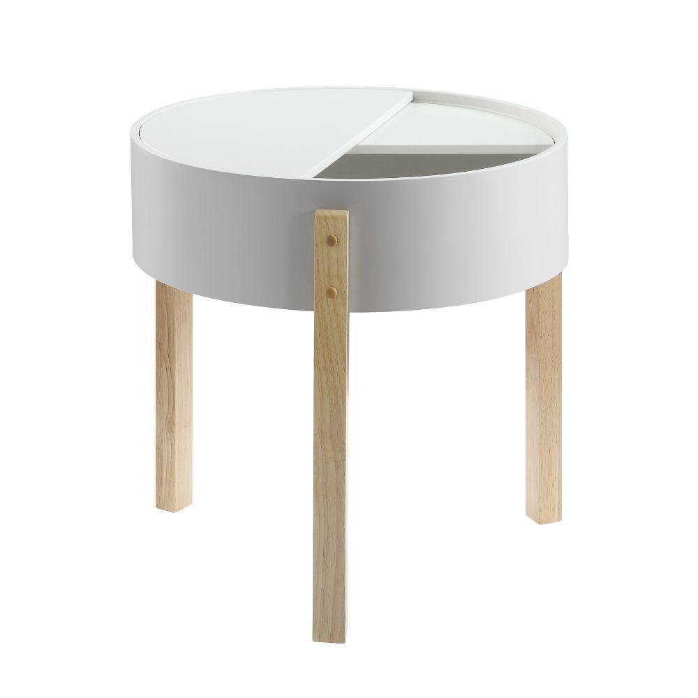 ACME Bodfish End Table, White & Natural FredCo