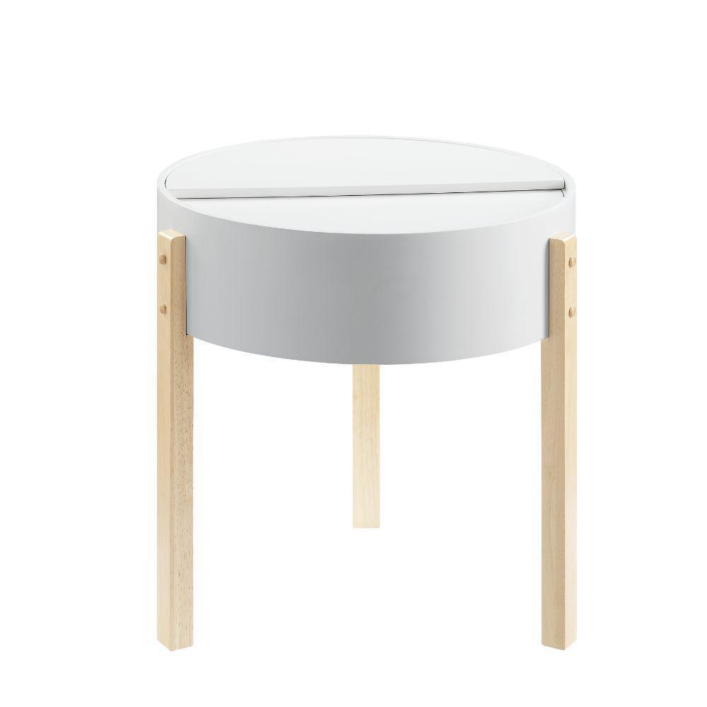 ACME Bodfish End Table, White & Natural FredCo