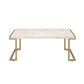 ACME Boice II Coffee Table, Faux Marble & Champagne FredCo
