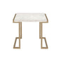 ACME Boice II End Table, Faux Marble & Champagne FredCo